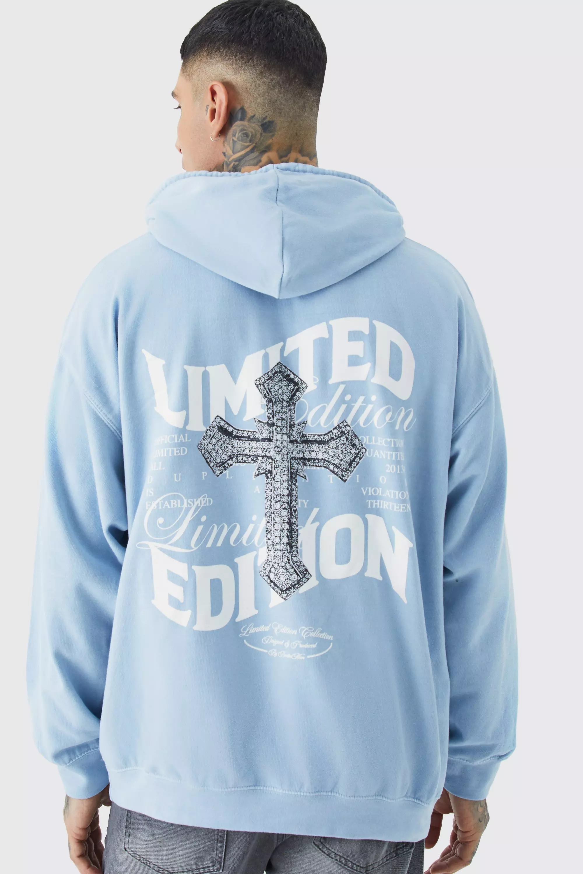 Light blue best sale chrome hearts hoodie